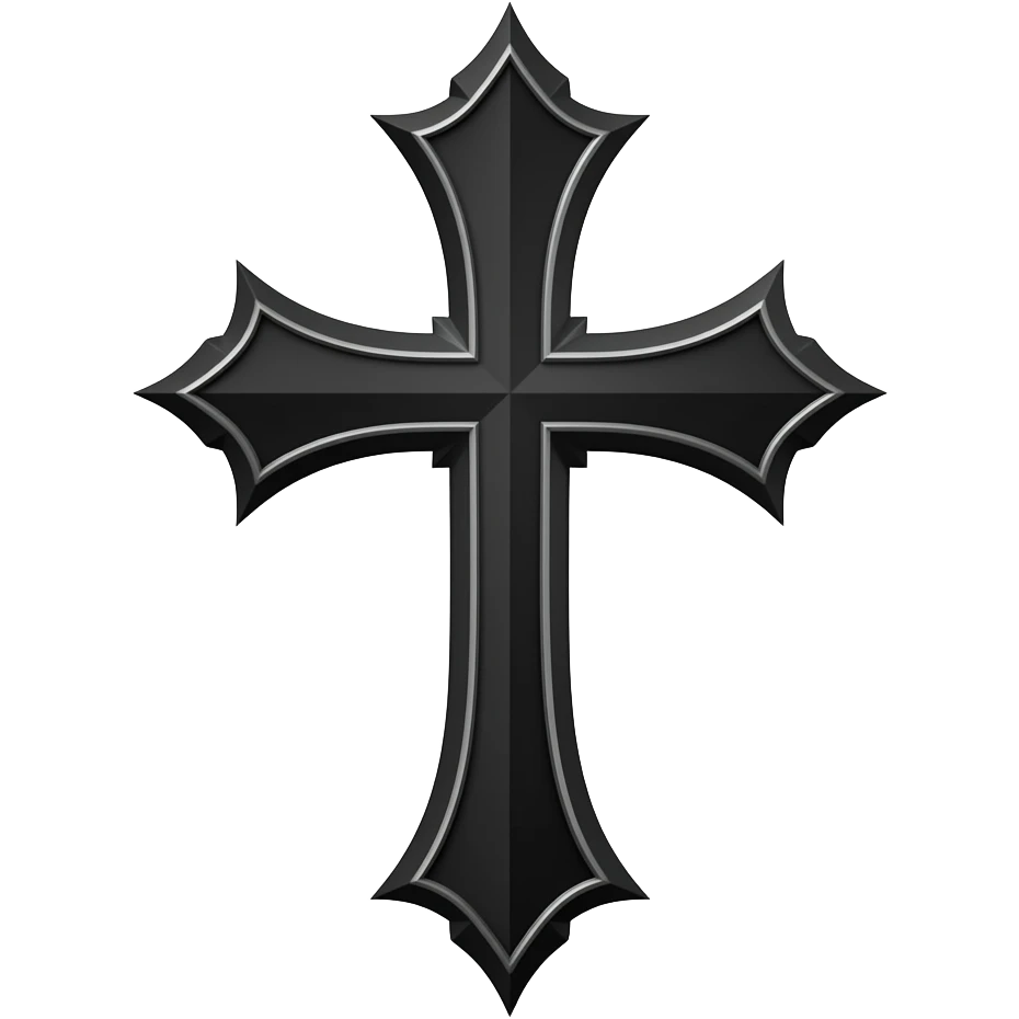 black gothic cross emoji