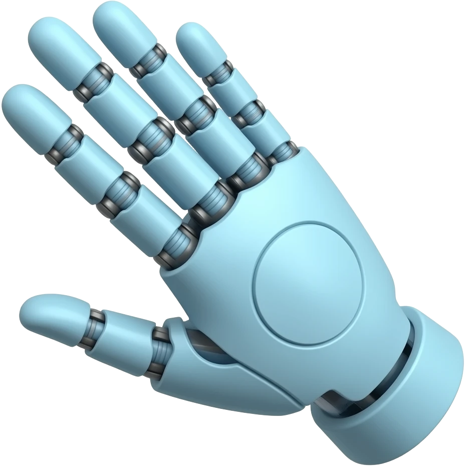 only blue bionic hand emoji