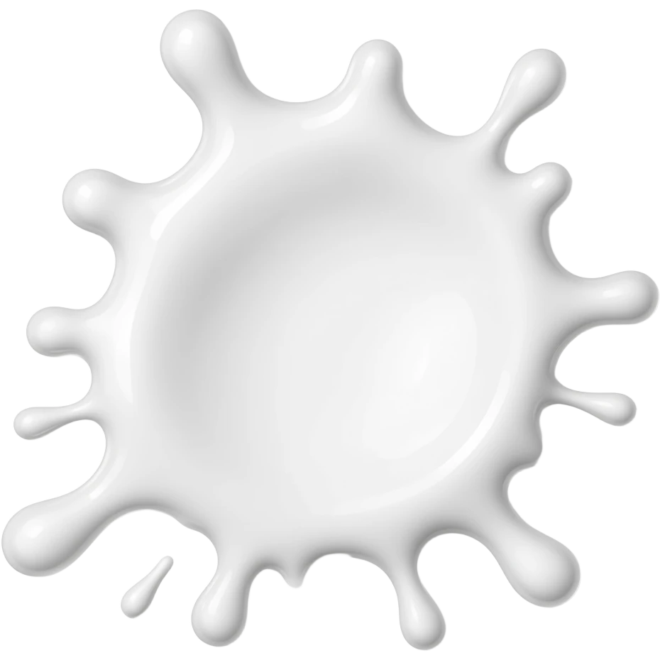 a splat of white transparent glossy cream emoji