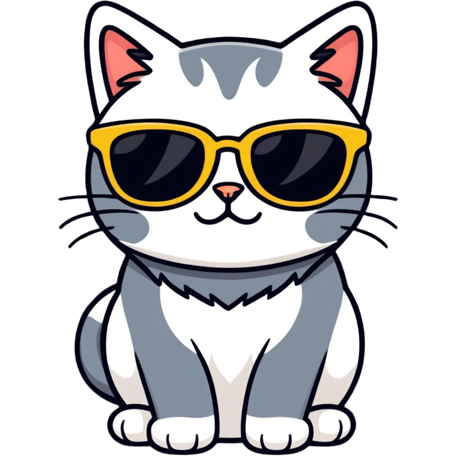Cat with sunglasses emoji
