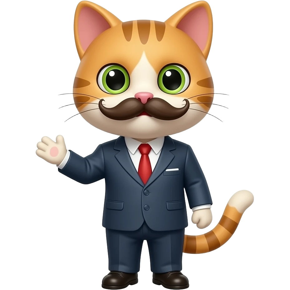 кіт вчитель з вусами emoji