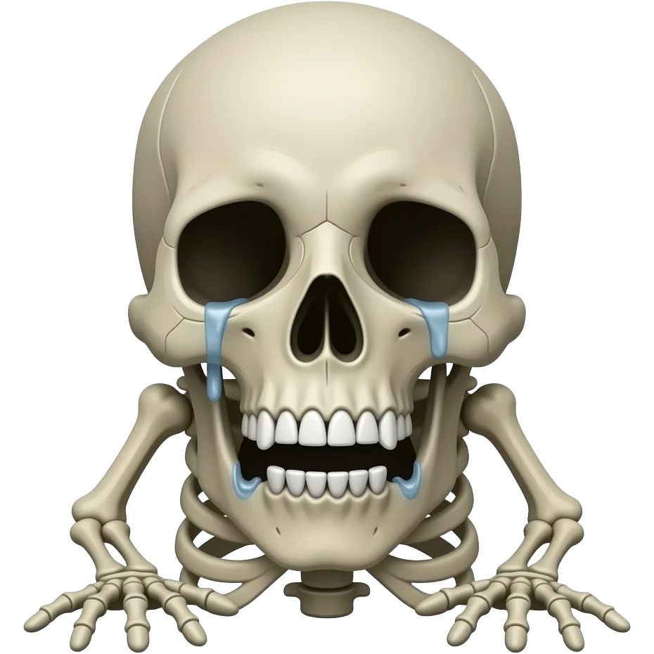 Scared trembling skeleton emoji