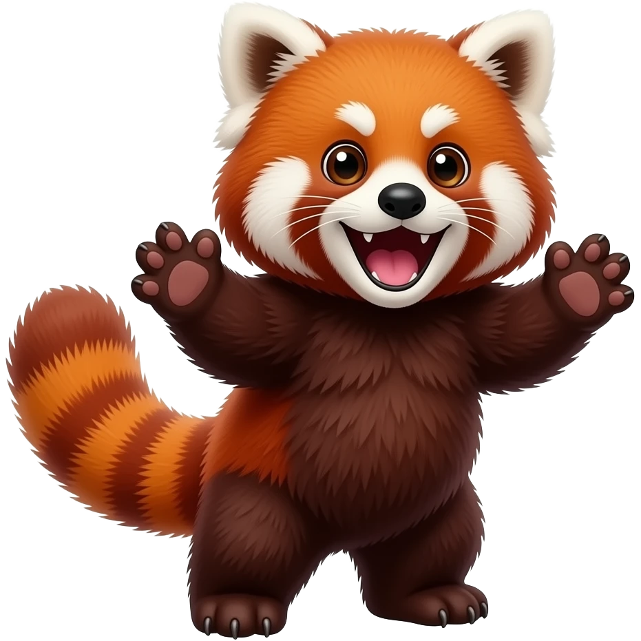 A VERY EXCITED red panda emoji