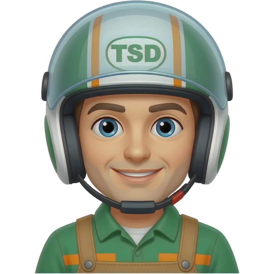 сделай кладовщика с тсд в каске emoji