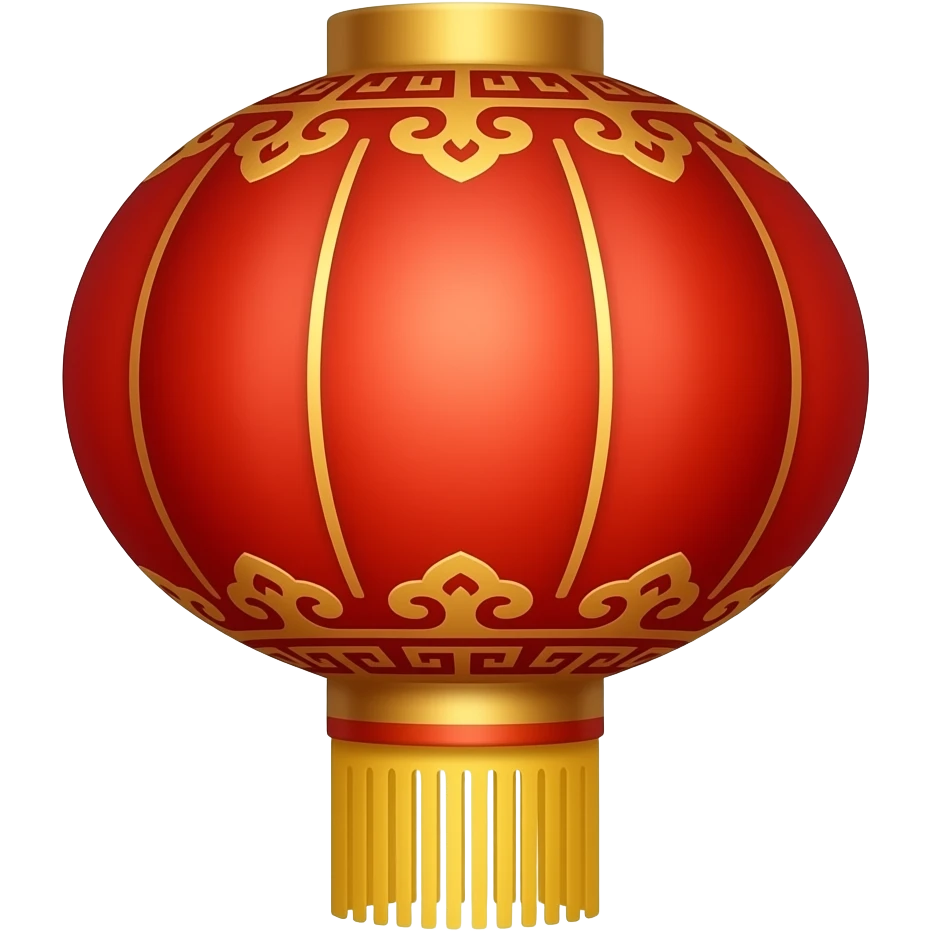 red beige ornamented chinese lantern emoji