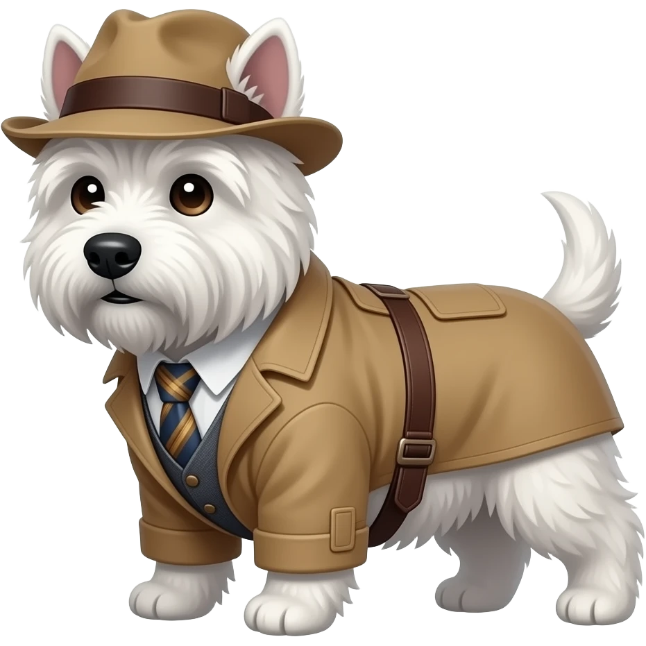 Westie detective emoji