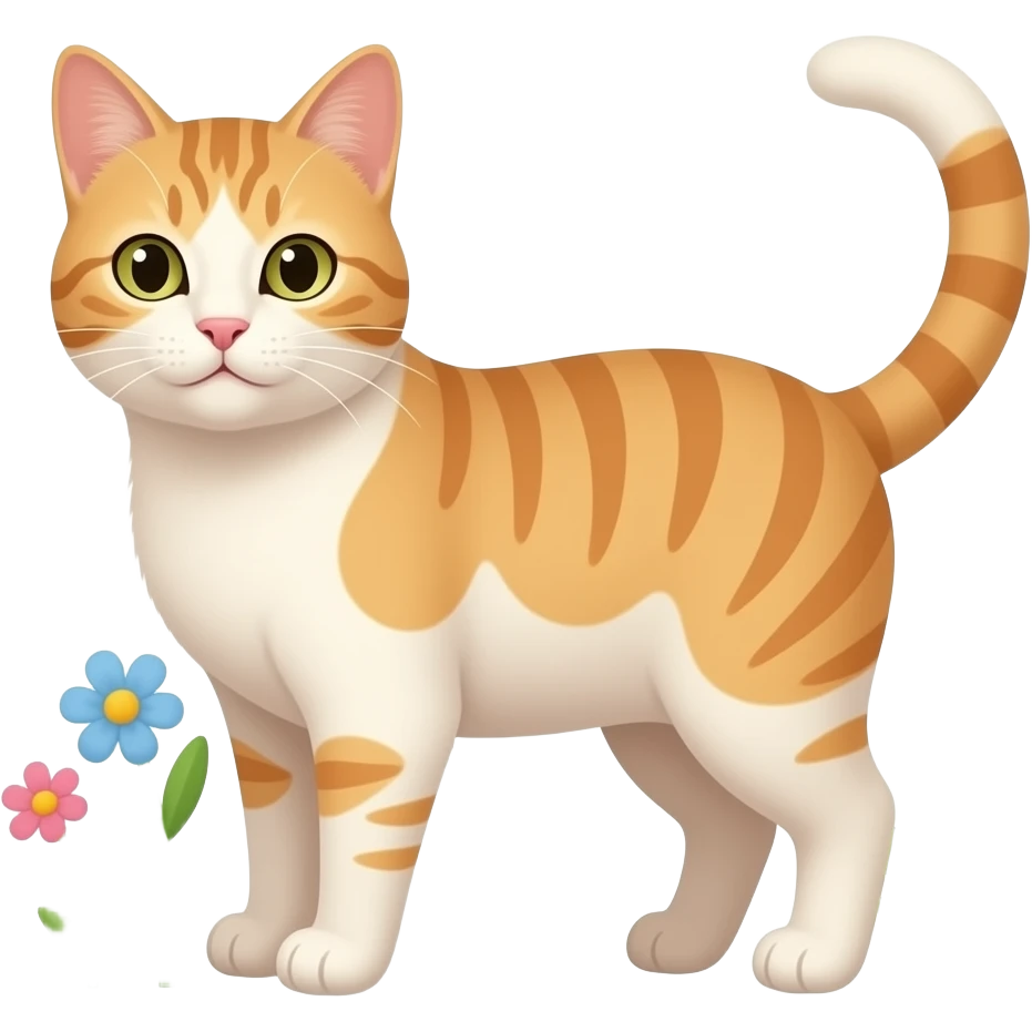 there is a cat is in the flowers emoji