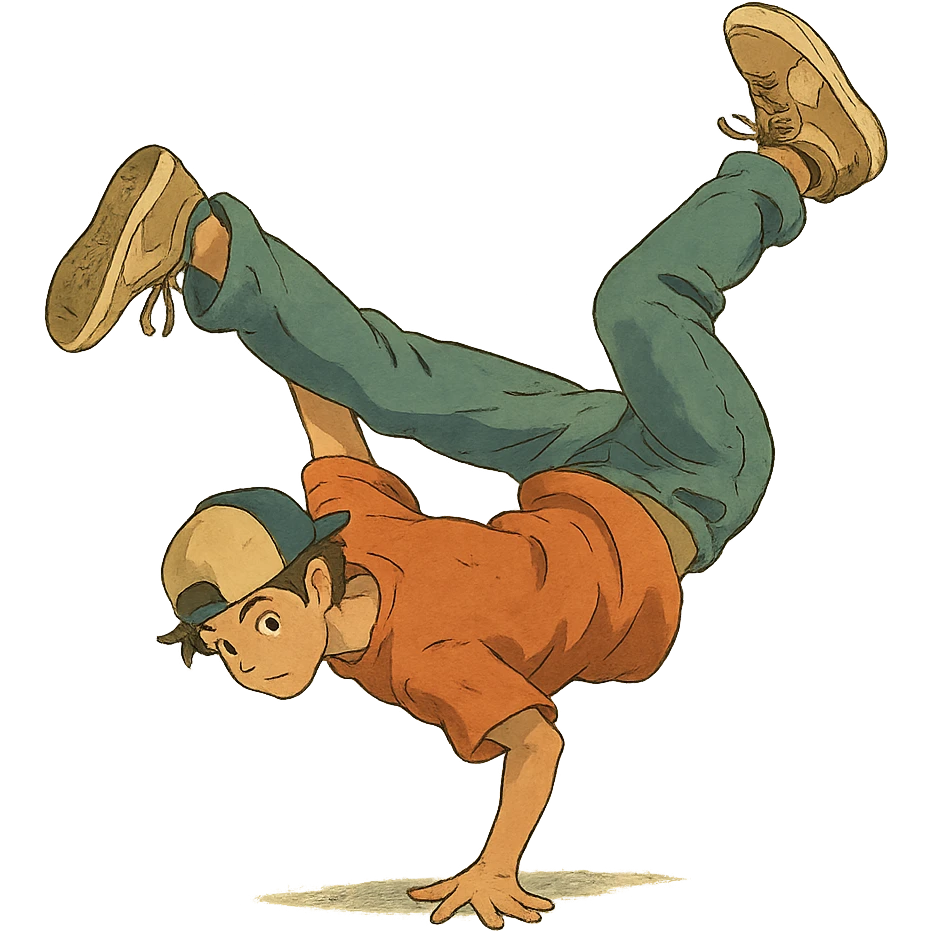breakdancer in dynamic pose emoji