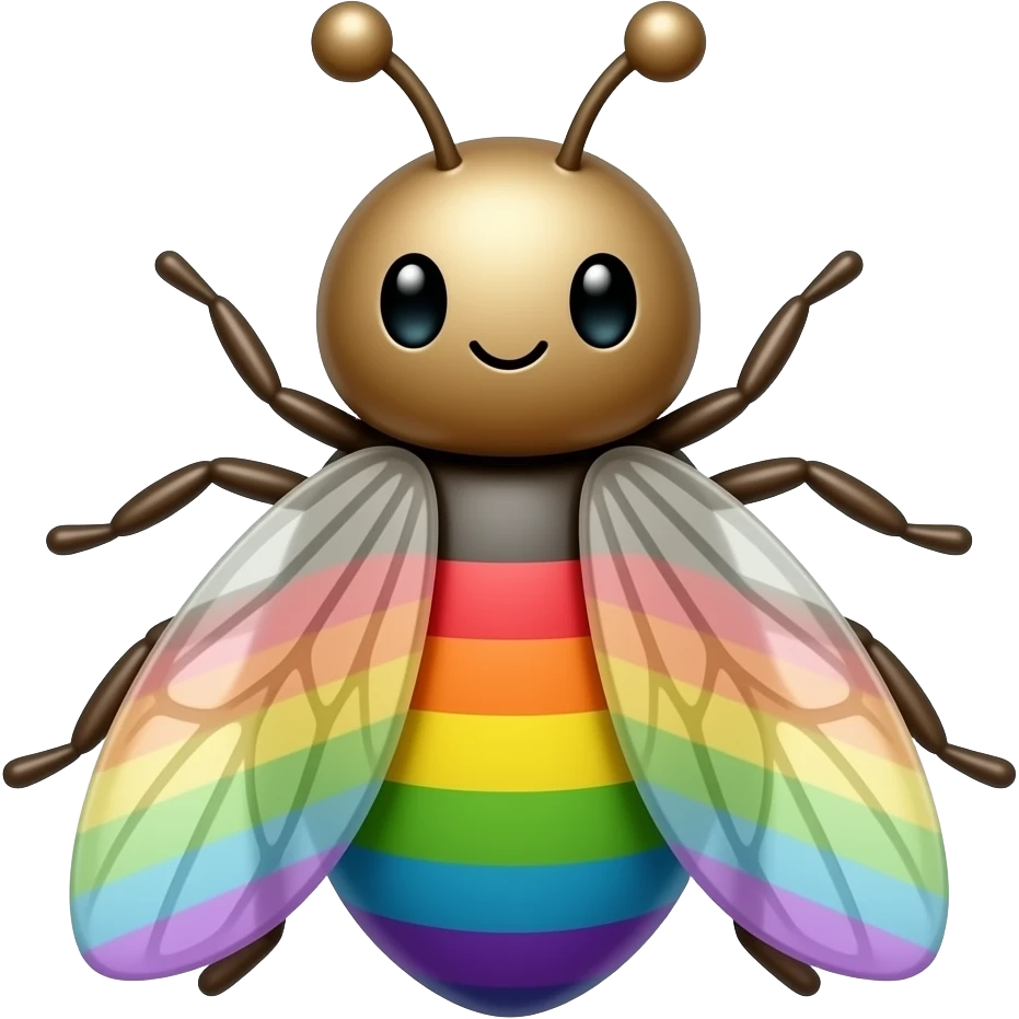 cute rainbow firefly emoji
