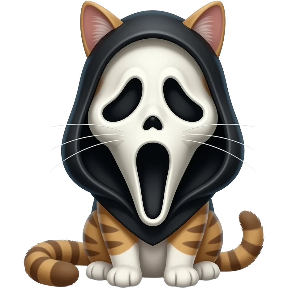 Ghostface from scream with a cat emoji