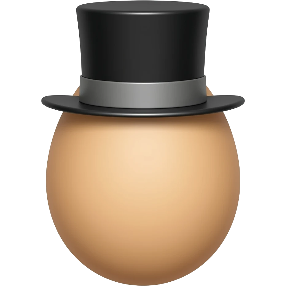 Egg with a top hat emoji