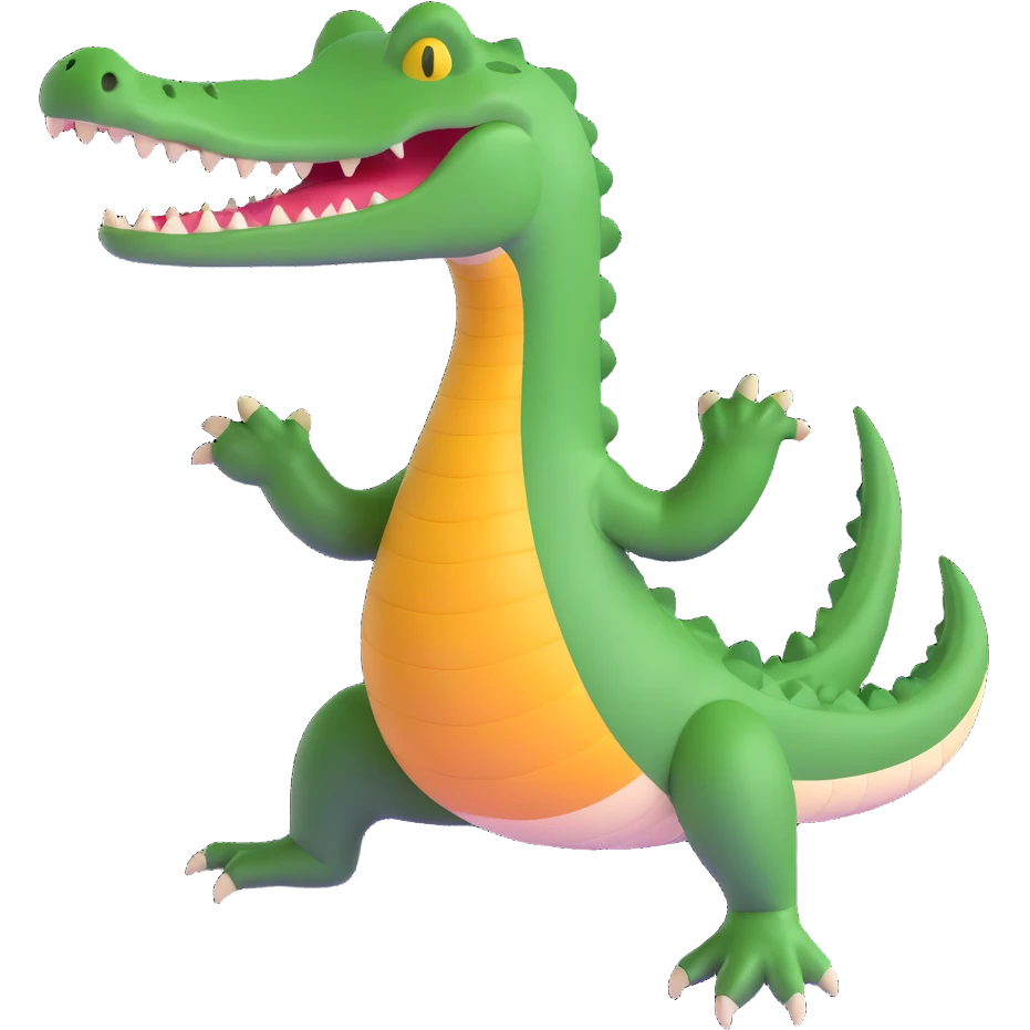 crocodile with a dynamic pose emoji