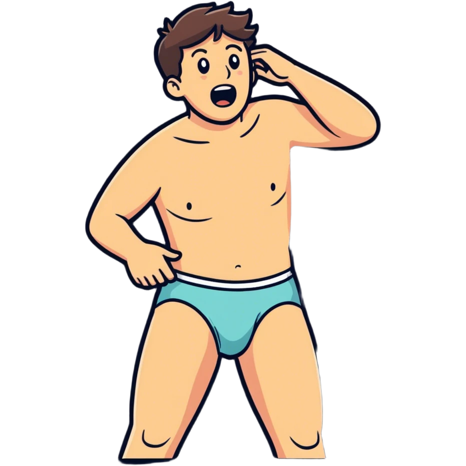 Guy received a wedgie emoji