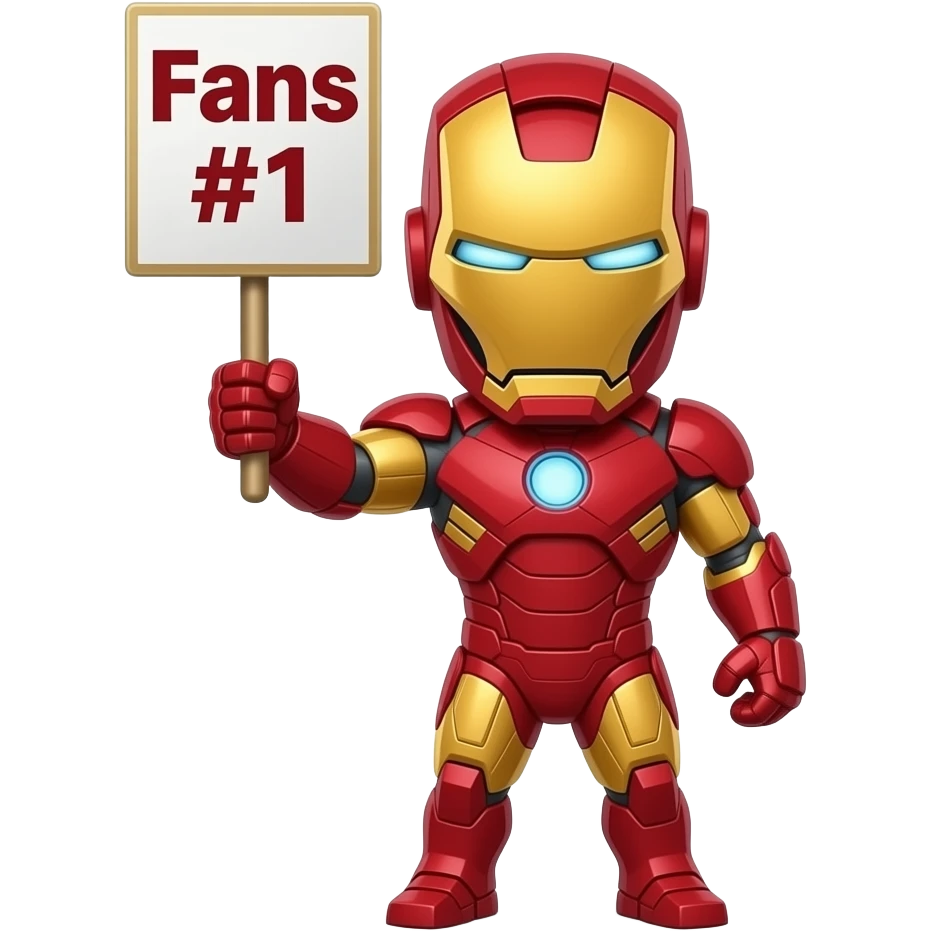 iron man con letrero Fans #1 emoji