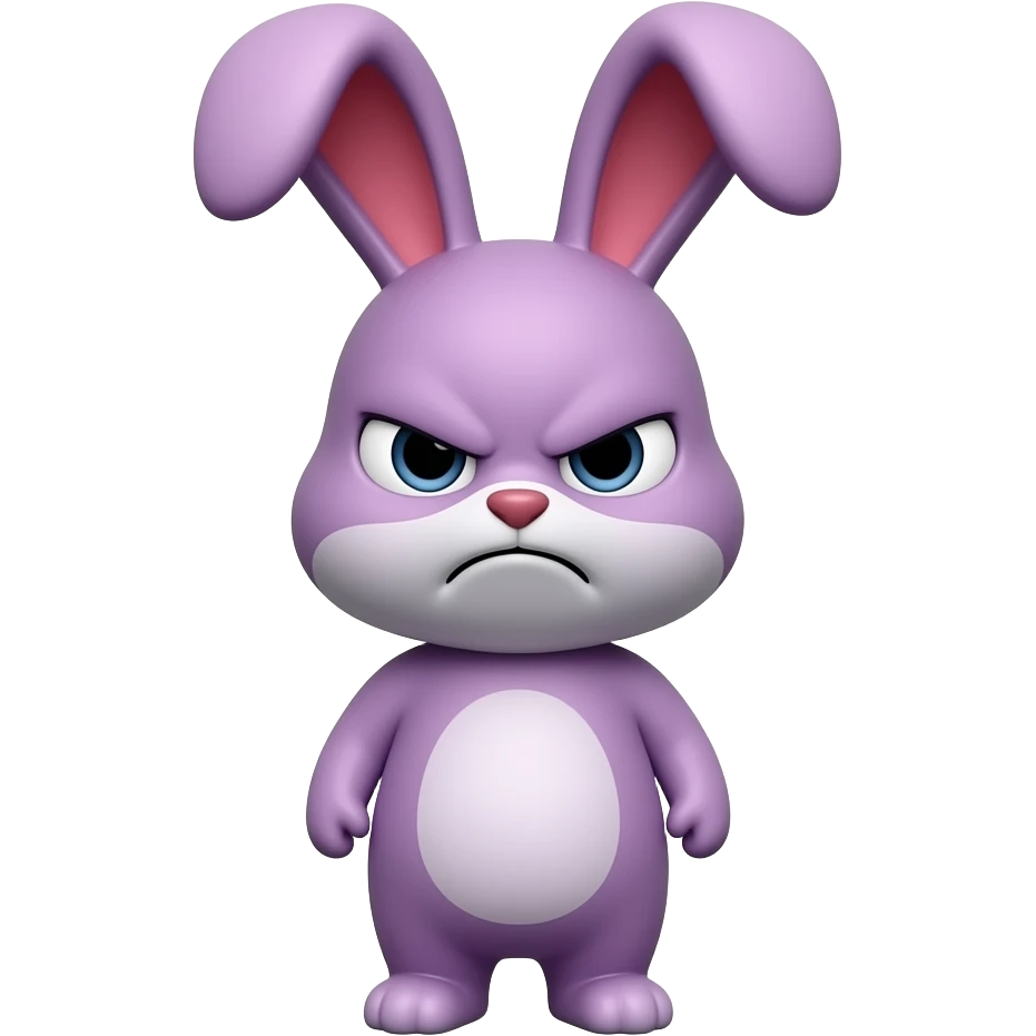 bunny purple grumpy transparent background emoji