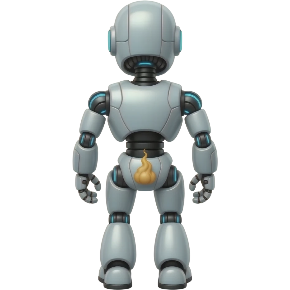 robot doing a small fart from its behind emoji