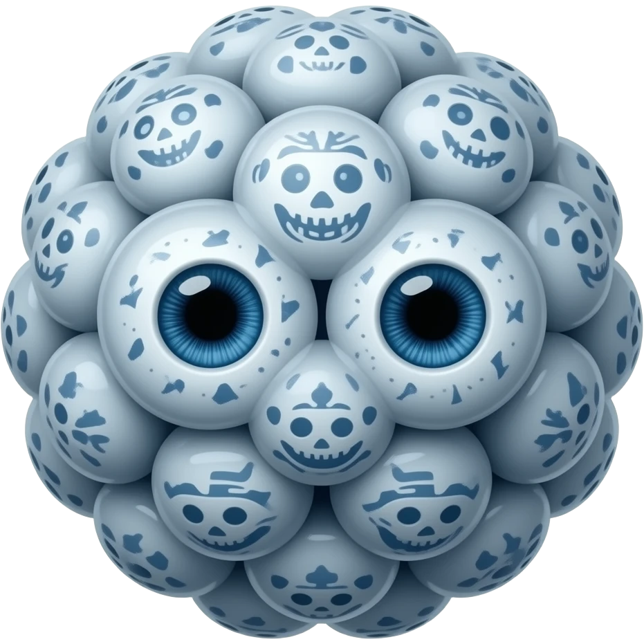 Tiny balls all next to each other creepy emoji