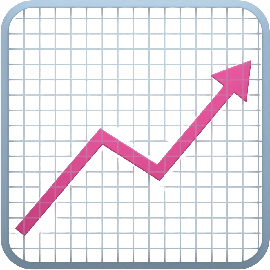 I need a graph paper background with a pink line trending up emoji