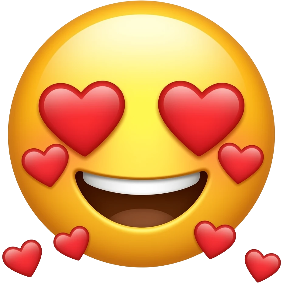 A smiley emoji is not a person, but a smiley face The smiley face is so in love that it's amazing and hearts are falling out of his eyes. emoji