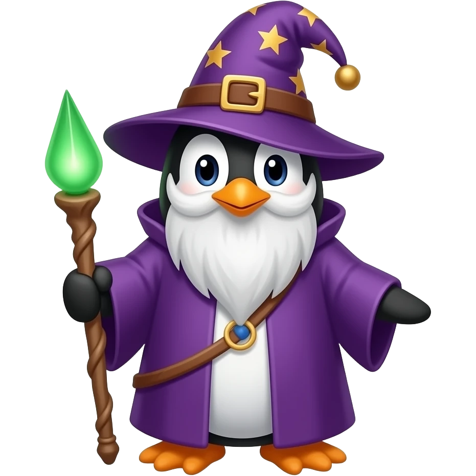 Penguin Wizard emoji