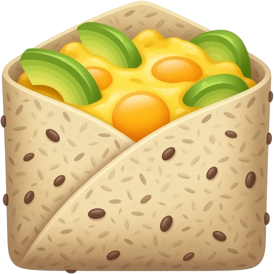Healthy two ingredient oat wraps (it’s wraps, made out of oats and Chia seeds with scrambled eggs inside and guacamole slices inside emoji