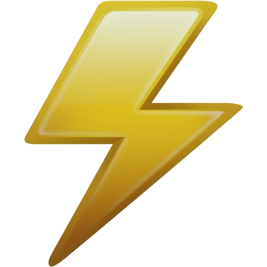 same yellow color Zap emoji