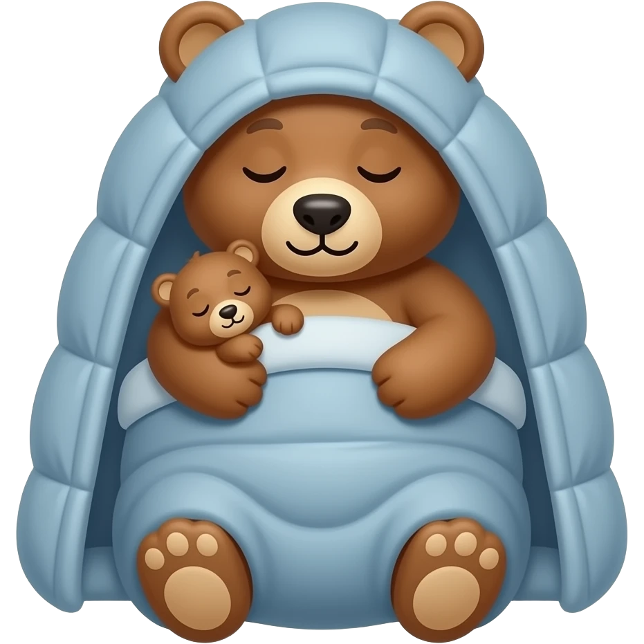 Bear and cub in sleeping bag emoji