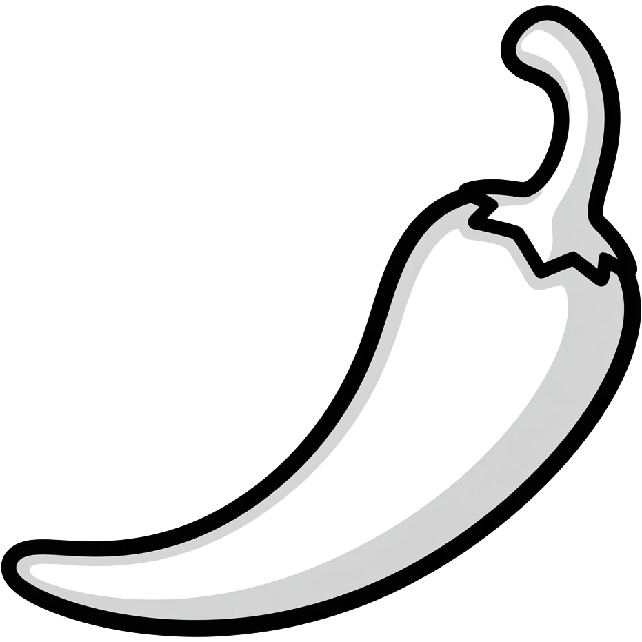 black and white contour chili pepper emoji