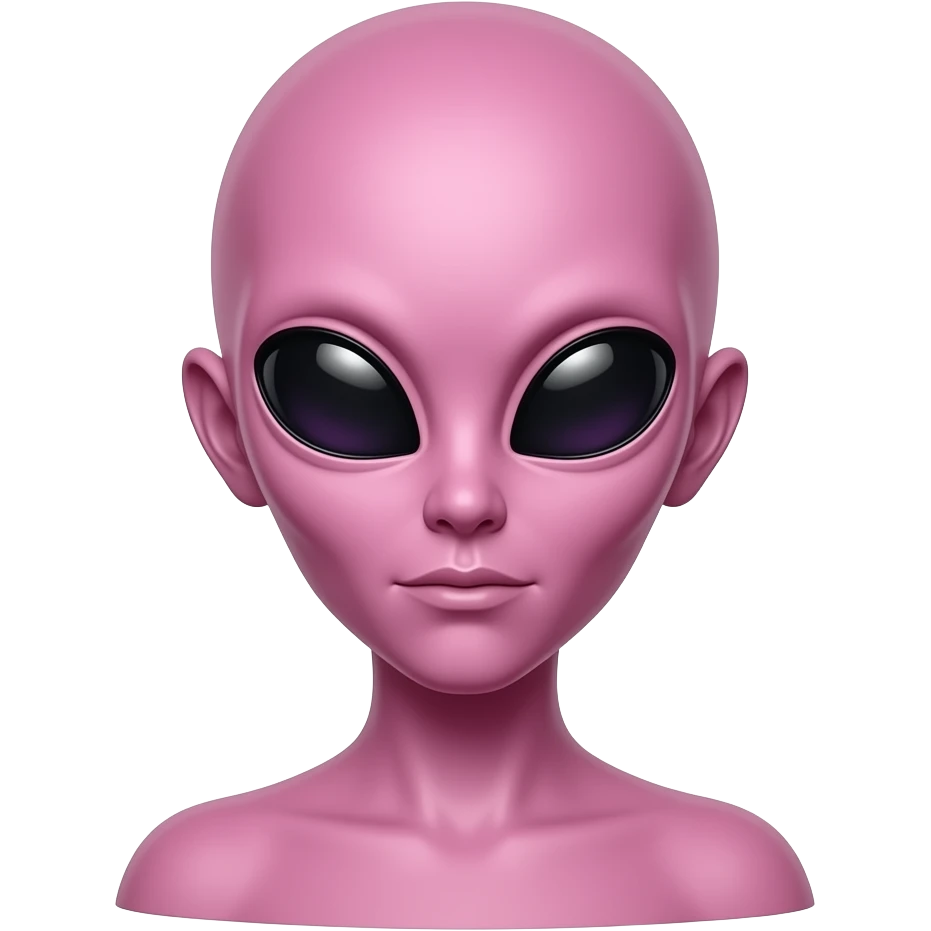 bust shot of apink alien emoji