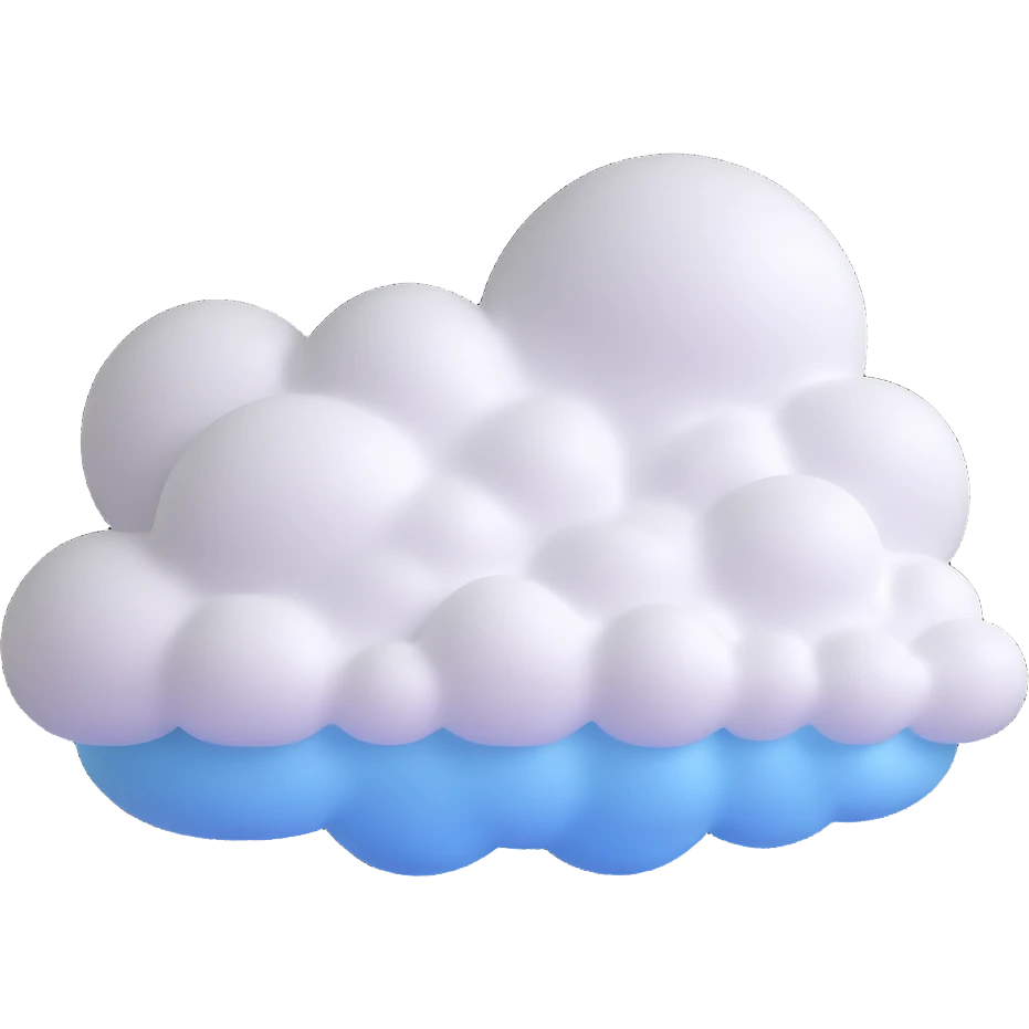 A cloud with water vapor emoji