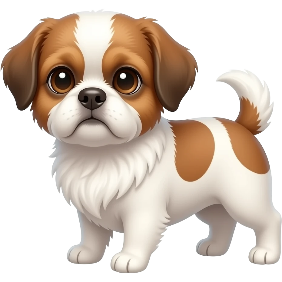 shit tzu brown spots with eye brown and white top hair emoji