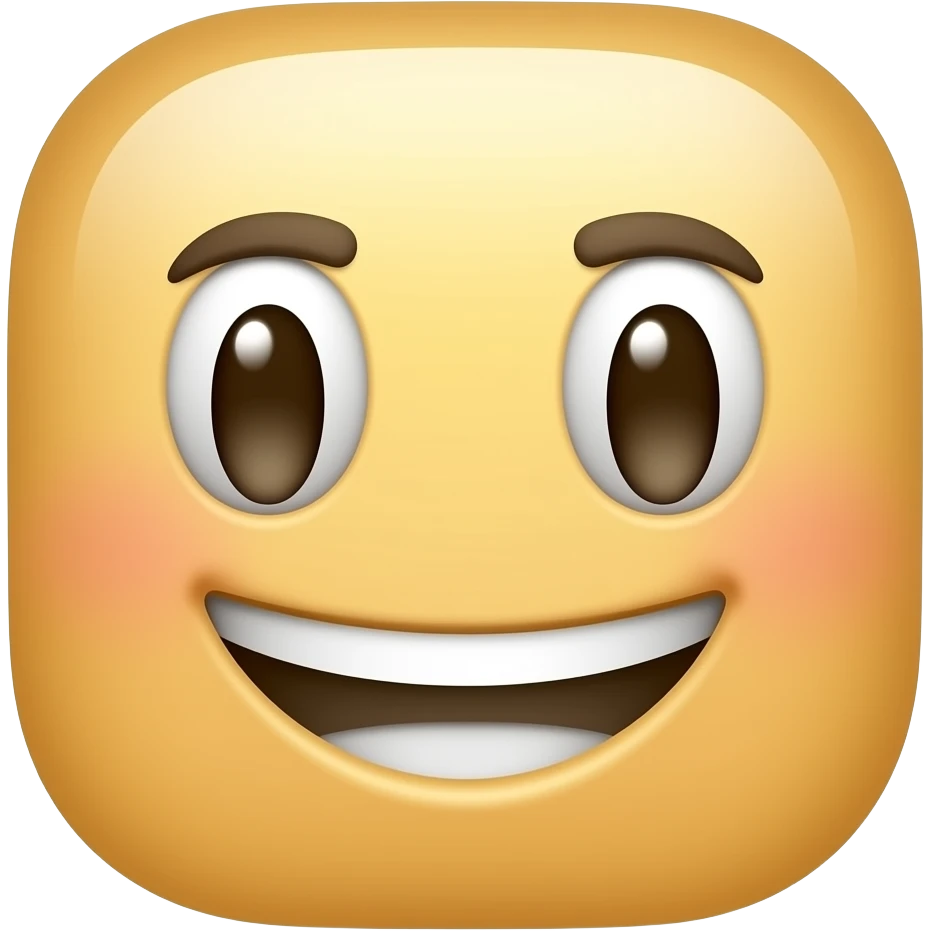A rectangular smiling face emoji