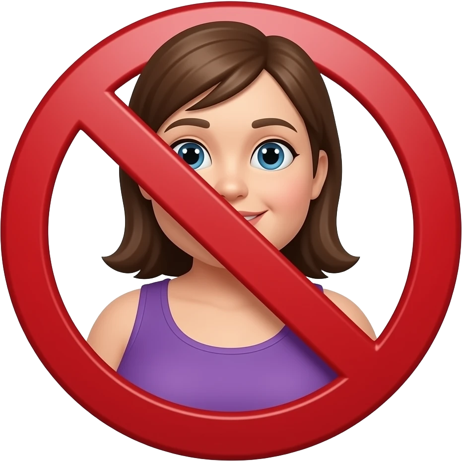 Gorda con simbolo de prohibido emoji