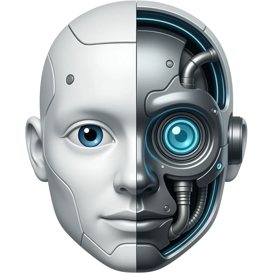 Un emoji que tenga la mitad robot emoji