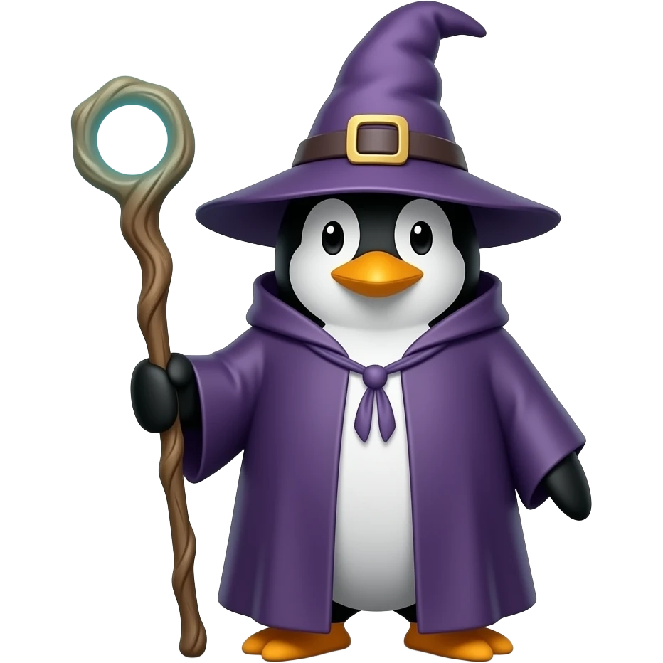 Penguin Wizard emoji