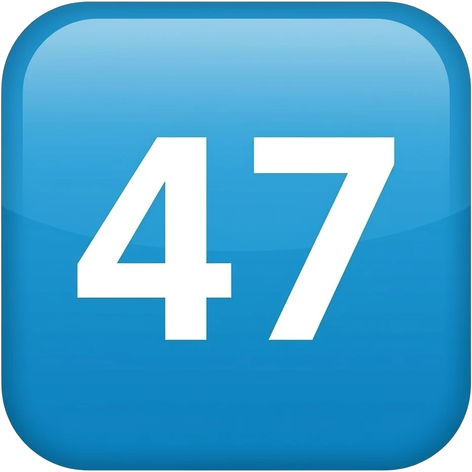 47 number in blue square emoji
