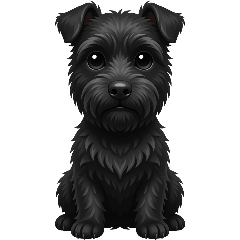 small all black terrier sitting down emoji