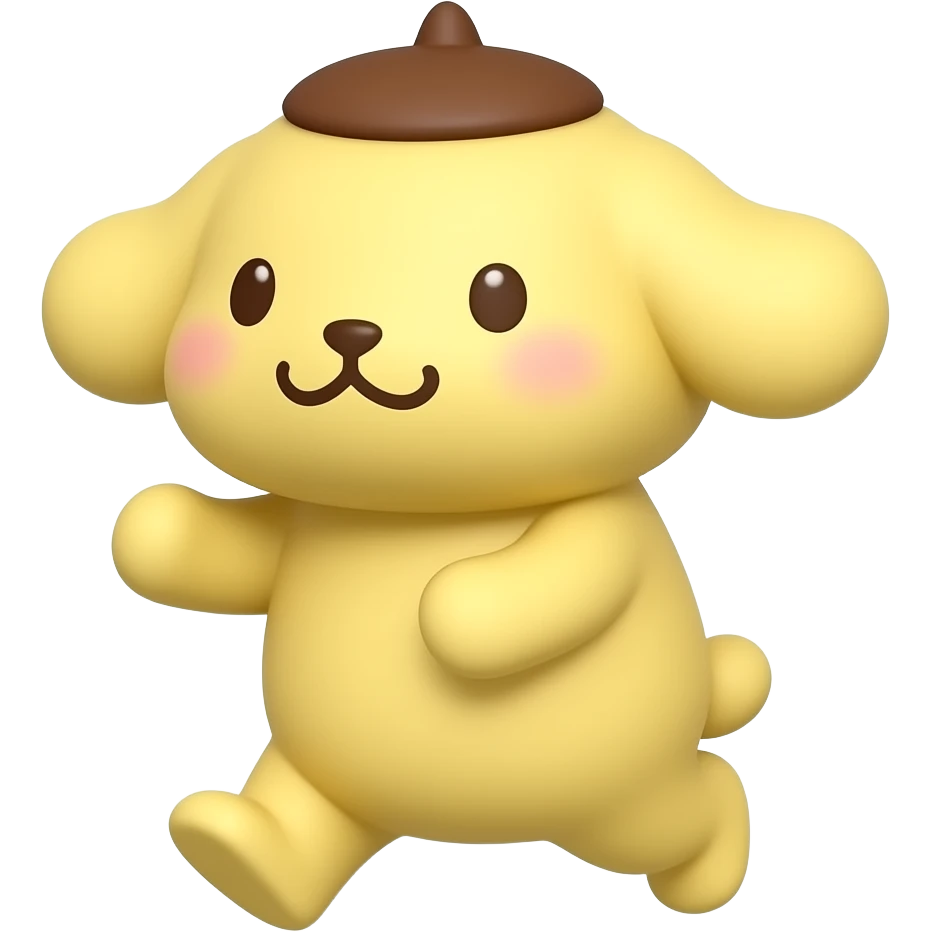 pompompurin caminando para irse emoji
