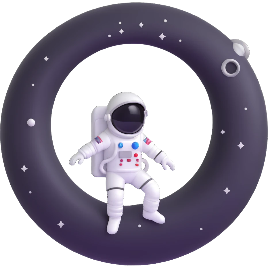 astronaut with a black hole background, inspired by Interstellar emoji