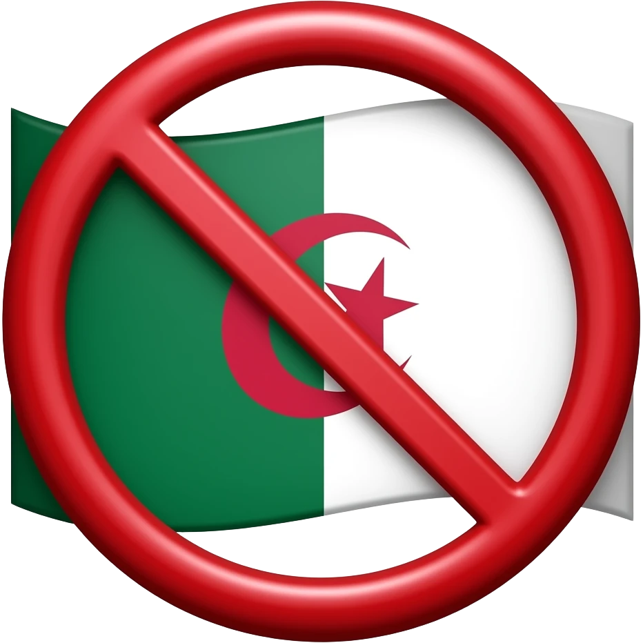Algérie drapeau interdit emoji