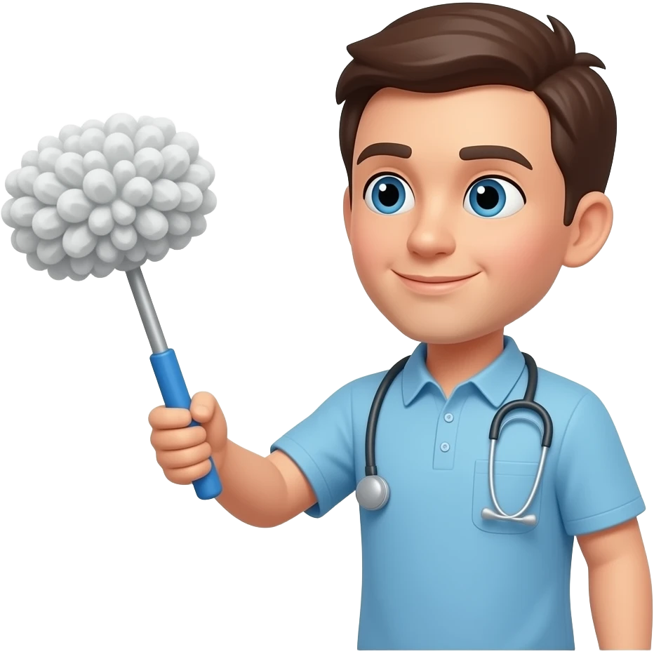removes dust using Microfiber duster emoji