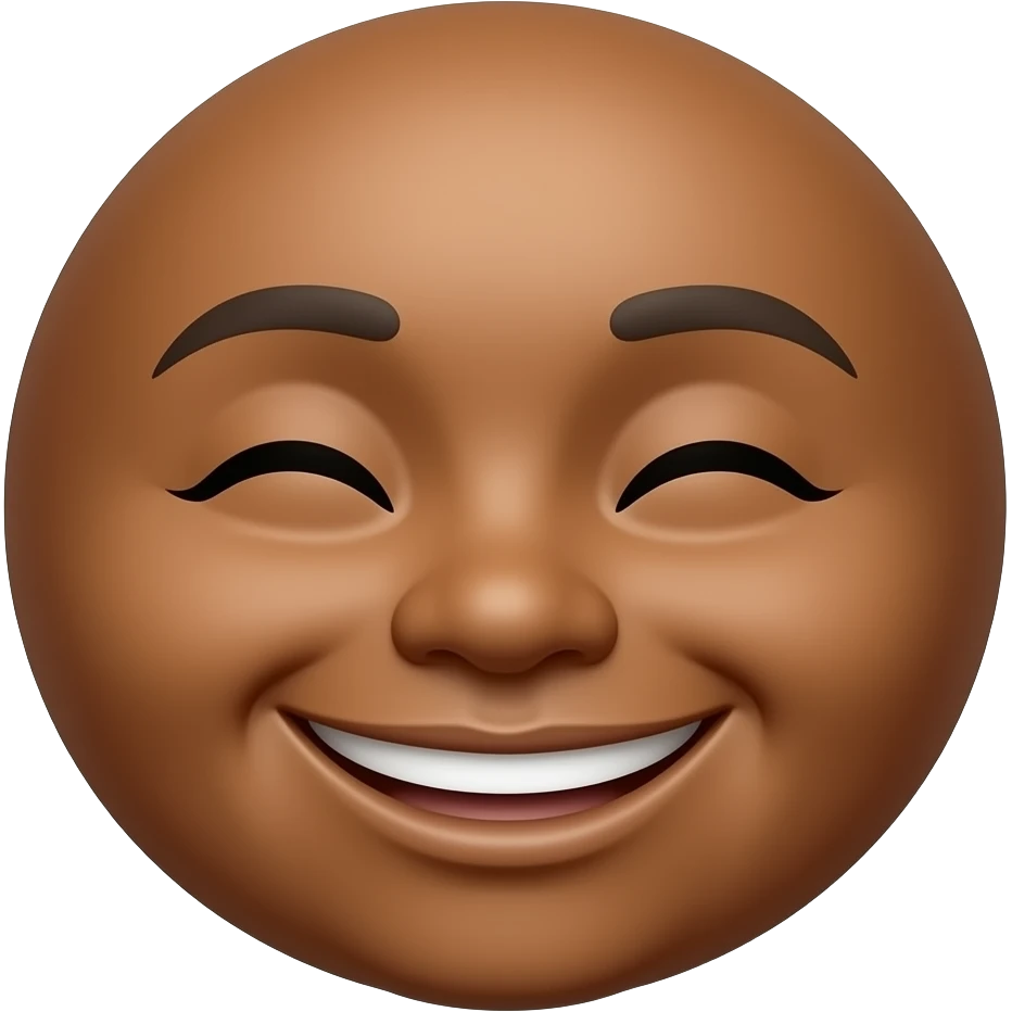 can you make the skin colour of "😊" brown? keep the round chape and the same smile with its eyes close emoji