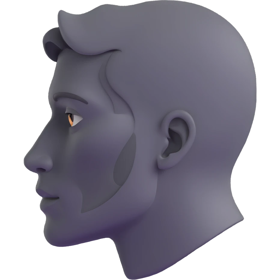 gray human profile side view of face emoji