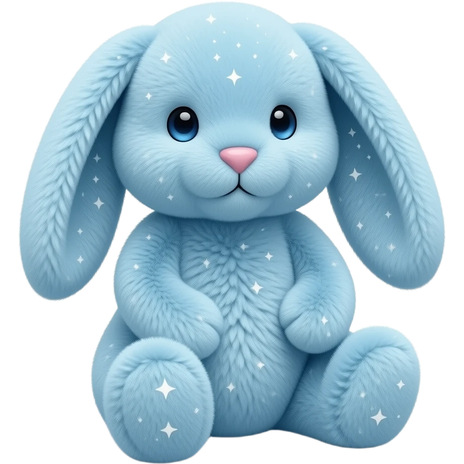 Light blue starry light blue magical bunny jellycat emoji