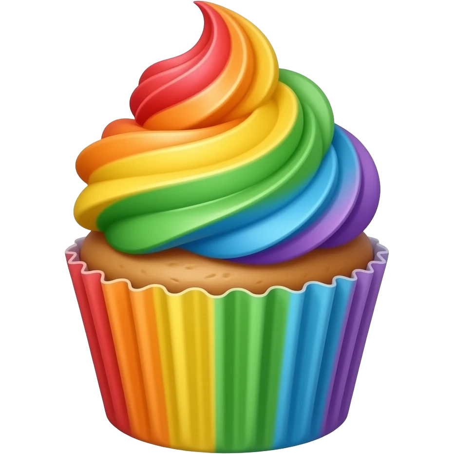 Cute Rainbow cupcake emoji