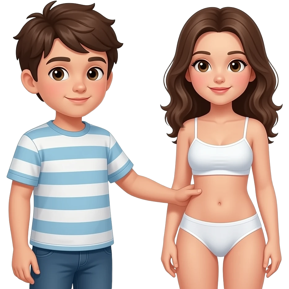 Boys fingering  in naked girl underwear emoji