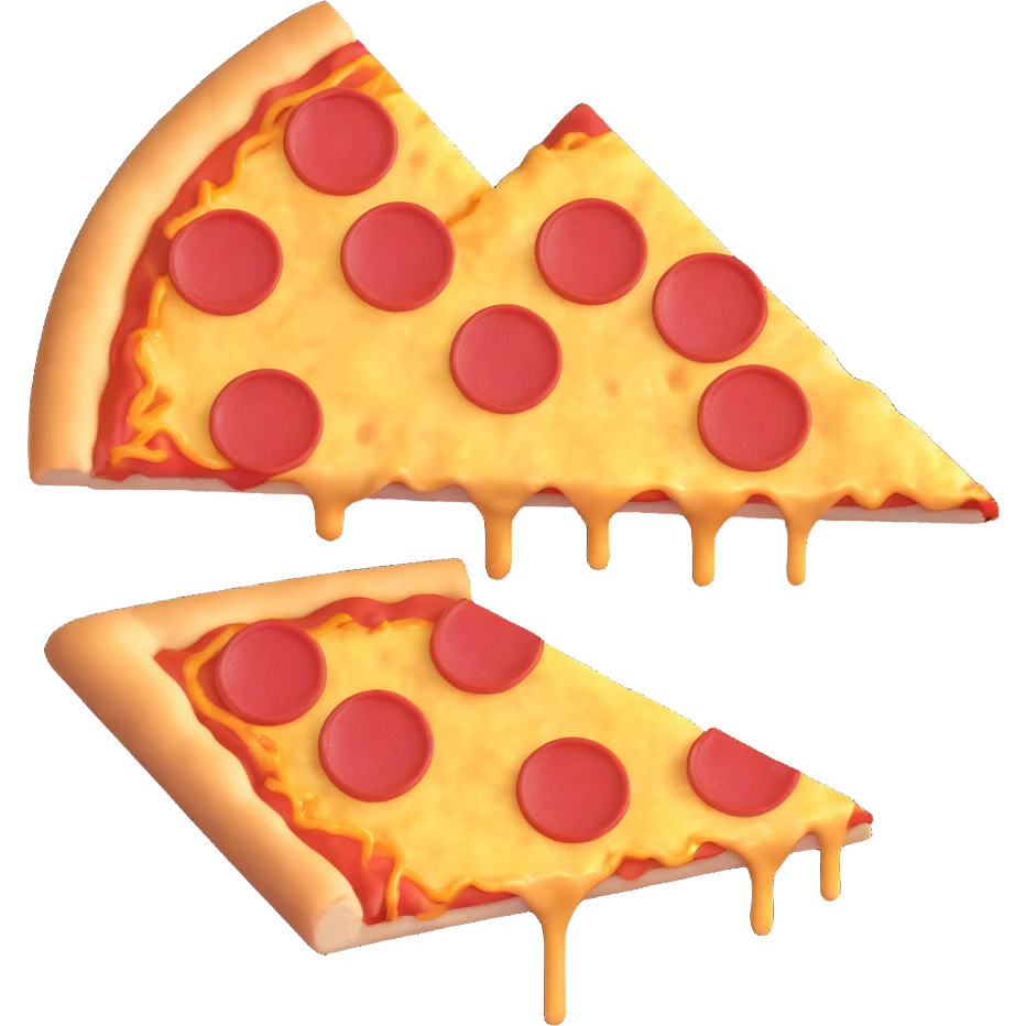 half and half pizza emoji
