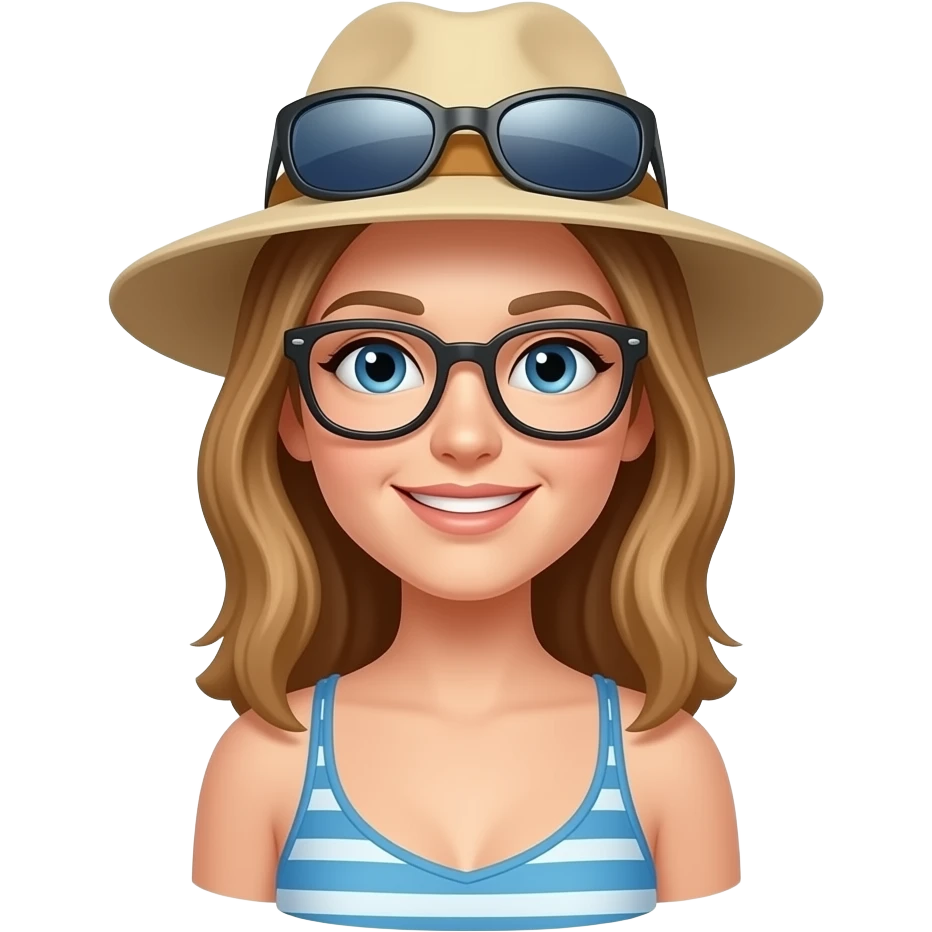 bust shot of Beach Tourist emoji
