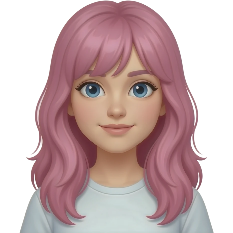 Pink long Hair emoji
