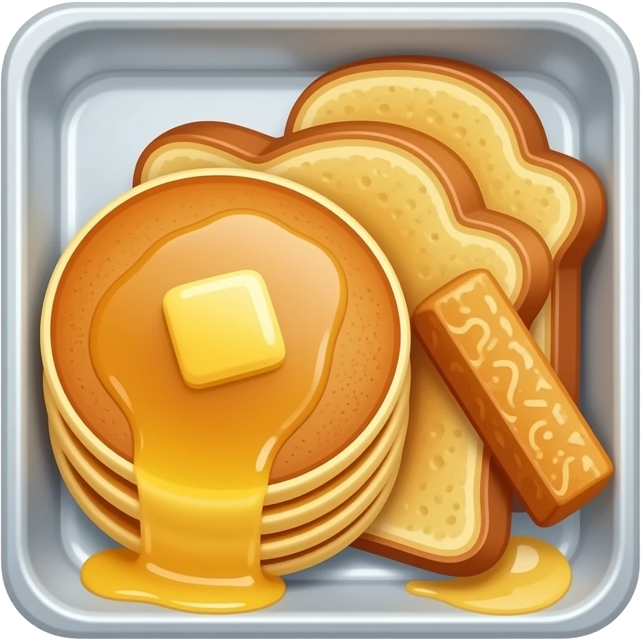 pancakes with French toast sticks In a tray emoji
